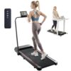 VEVOR Walking Pad Laufband unter den Schreibtisch, Laufband zum Arbeiten, klappbares Laufband mit 120 kg Tragkraft, tragbares 2 in 1 Pad mit 2,5 PS, Griffstange Fernbedienung LED-Anzeige 1-12 km/h
