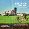 VEVOR 6 Fuß Zaunpfosten, 10er-Pack T-Pfosten Hochleistungs-Zaunpfosten aus Metall, stabile Zaunpfähle aus Stahl für Gartenhof, Rasen, Bauernhöfe und Maschendrahtzäune im Freien, grün – Bild 3