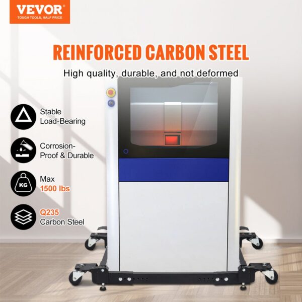 VEVOR Mobile Basis, 1500 lbs Kapazität, einstellbar von 20" x 24,5" bis 28" x 33,5", robuste universelle mobile Basis mit 4 Lenkrädern, für Holzbearbeitungsgeräte, Bandsäge, Elektrowerkzeug, Maschine – Bild 2