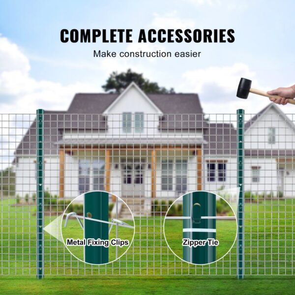 VEVOR 3 Fuß langer Zaunpfosten, 10er-Pack T-Pfosten Hochleistungs-Zaunpfosten aus Metall, stabile Zaunpfähle aus Stahl für Gartenhof, Rasen, Bauernhöfe und Maschendrahtzäune im Freien, grün – Bild 5