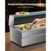 VEVOR kommerzieller Speisenwärmer, elektrischer Dampftisch mit 5 Behältern 1500 W, professionelles Buffet-Wasserbad aus Edelstahl mit Temperaturregelung von 30–80 °C für Catering Buffets Partys – Bild 4