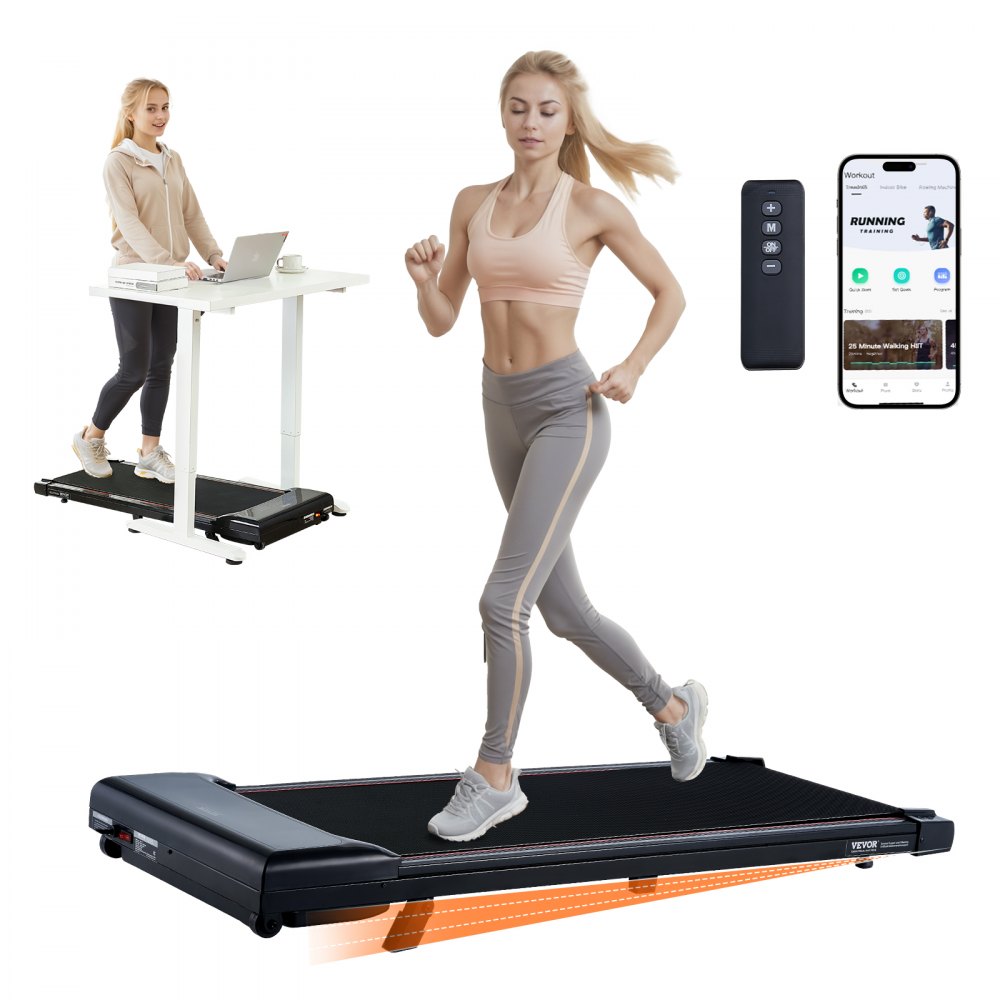 VEVOR Walking Pad Laufband unter den Schreibtisch, Laufband zum Arbeiten, funktionierendes Laufband mit 120 kg Tragkraft, tragbares Pad mit 2,5 PS, Fernbedienung LED-Anzeige 1-6 km/h Einstellbar