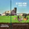 VEVOR 5 Fuß Zaunpfosten, 10er-Pack T-Pfosten Hochleistungs-Zaunpfosten aus Metall, stabile Zaunpfähle aus Stahl für Gartenhof, Rasen, Bauernhöfe und Maschendrahtzäune im Freien, grün – Bild 3