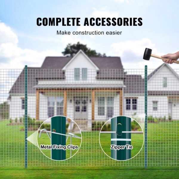 VEVOR 5 Fuß Zaunpfosten, 10er-Pack T-Pfosten Hochleistungs-Zaunpfosten aus Metall, stabile Zaunpfähle aus Stahl für Gartenhof, Rasen, Bauernhöfe und Maschendrahtzäune im Freien, grün – Bild 5