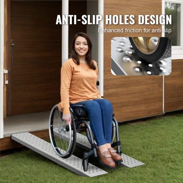 VEVOR Auffahrrampe, Verladerampe, Autorampe 680 kg, extra breite Verladeschiene, Auto Laderampe 2160 x 1375 mm, 2 Stk. Rampen, für Motorrad, Anhänger, ATV, UTV, Gartentraktor, Rasenmäher – Bild 4