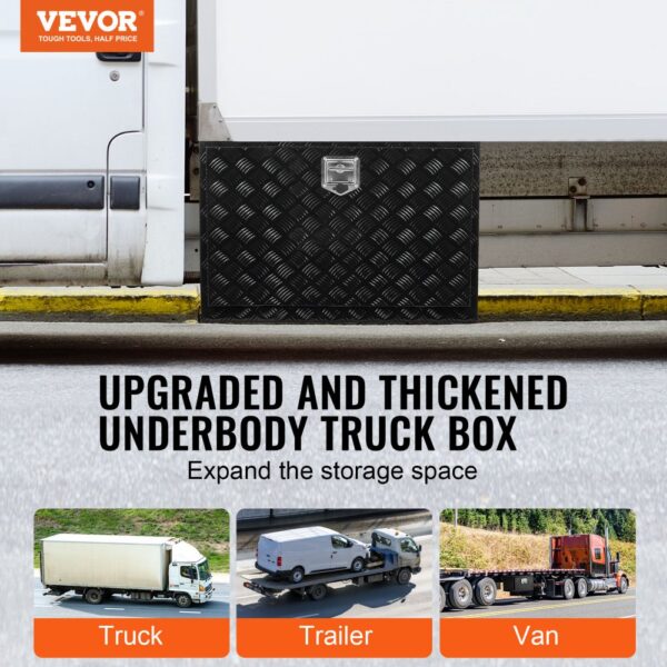 VEVOR Truckbox Werkzeugbox, Unterboden-Anhängerbox, Werkzeugkasten, 1219 x 432 x 457 mm Pickup-Aufbewahrungsbox, Aluminiumlegierung, 50 kg belastbarer Werkzeugkasten, abschließbare Aufbewahrungsbox – Bild 2