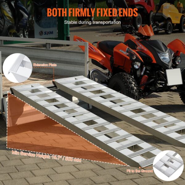 VEVOR Auffahrrampe, Verladerampe, Autorampe 2721,6 kg, breite Verladeschiene, Auto Laderampe 183 x 38 cm, 2 Stk. Rampen, für Motorrad, Anhänger, ATV, UTV, Gartentraktor, Rasenmäher, Dirtbike usw. – Bild 5