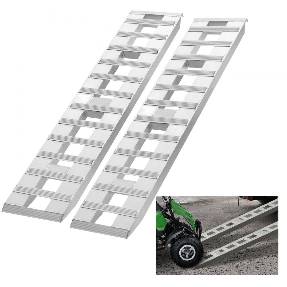 VEVOR Auffahrrampe, Verladerampe, Autorampe 2721,6 kg, breite Verladeschiene, Auto Laderampe 183 x 38 cm, 2 Stk. Rampen, für Motorrad, Anhänger, ATV, UTV, Gartentraktor, Rasenmäher, Dirtbike usw.