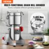 VEVOR 750g elektrische Getreidemühle, Hochgeschwindigkeits-Gewürzmühlen mit 2000 W, Pulverisiermaschine aus Edelstahl, für trockene Körner, Gewürze, Müsli, Kaffee, Mais, Pfeffer, Schwenktyp – Bild 2