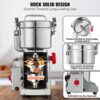 VEVOR 750g elektrische Getreidemühle, Hochgeschwindigkeits-Gewürzmühlen mit 2000 W, Pulverisiermaschine aus Edelstahl, für trockene Körner, Gewürze, Müsli, Kaffee, Mais, Pfeffer, Schwenktyp – Bild 3