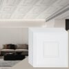 VEVOR Deckenfliesen, 12er-Pack 24 x 24 Zoll, abgehängte Deckenfliesen aus hochwertigem PVC-Blatt, einfache Installation/Zuschneiden, Kunststoff-Deckenfliesen zum Aufkleben, Deckenverkleidung für die Dekoration zu Hause/im Büro, weiß geometrisch