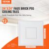 VEVOR Deckenfliesen, 12er-Pack 24 x 24 Zoll, abgehängte Deckenfliesen aus hochwertigem PVC-Blatt, einfache Installation/Zuschneiden, Kunststoff-Deckenfliesen zum Aufkleben, Deckenverkleidung für die Dekoration zu Hause/im Büro, weiß geometrisch – Bild 2