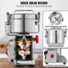 VEVOR elektrische Getreidemühle Hochgeschwindigkeits-Gewürzmühle 2 kg 3400 W, Pulverisiermaschine aus Edelstahl, für trockene Körner Gewürze Müsli Kaffee Mais Pfeffer, Schwenktyp 24 x 23 x 38 cm – Bild 3