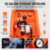 VEVOR Mobiler Dieselbehälter, 48 Gallonen Fassungsvermögen, 10,6 GPM Pumpengeschwindigkeit, inkl. 12 V Elektropumpe, 13,1 ft Schlauch und automatischer Düse, orangefarbener Dieselkraftstofftank für reibungslosen Transport – Bild 3
