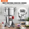 VEVOR elektrische Getreidemühle Hochgeschwindigkeits-Maismühle 2500 g 3400 W, Pulverisiermaschine aus Edelstahl, für trockene Körner Gewürze Müsli Kaffee Mais Pfeffer Schwenktyp 24 x 23 x 39 cm – Bild 2