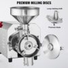 VEVOR Sojabohnenmühle kommerzielle Mahlmaschine für Gewürze 3000 W, 100 kg/h Effizienz Edelstahl-Maismühle, industrielle Mehlmühle für Pfeffer Sojabohnen Erdnüsse Maiskörner 605 x 290 x 460 mm – Bild 5