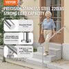 VEVOR Handläufe für Außentreppen, 47,3 Zoll/120 cm Terrassengeländer-Set zur Wand- und Bodenmontage, Silber – Bild 2