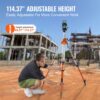 VEVOR Laser-Wasserwaagen-Stativ, 5/8"-11-Gewindehalterung, 45,07-114,37 Zoll Höhenverstellung, robustes Vermessungsstativ, mit Wasserwaage und Diffusionsbegrenzer, anhebbare, rutschfeste Füße für den Bau – Bild 3