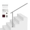 VEVOR Handläufe für Außentreppen, 100 cm Terrassengeländer-Set zur Wand- und Bodenmontage, Silber