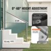 VEVOR Handläufe für Außentreppen, 100 cm Terrassengeländer-Set zur Wand- und Bodenmontage, Silber – Bild 3