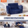 VEVOR Kindersofa 2 in 1 umwandelbares Kindersofa zum Liegestuhl, ausklappbarer Kindersofa-Sessel, Kleinkind Armlehnenstuhl-Bett, zusammenklappbares Kinderspielsofa, Kindercouch Blau 104 x 58 x 32 cm – Bild 2