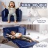 VEVOR Kindersofa 2 in 1 umwandelbares Kindersofa zum Liegestuhl, ausklappbarer Kindersofa-Sessel, Kleinkind Armlehnenstuhl-Bett, zusammenklappbares Kinderspielsofa, Kindercouch Blau 104 x 58 x 32 cm – Bild 3