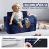 VEVOR Kindersofa 2 in 1 umwandelbares Kindersofa zum Liegestuhl, ausklappbarer Kindersofa-Sessel, Kleinkind Armlehnenstuhl-Bett, zusammenklappbares Kinderspielsofa, Kindercouch Blau 104 x 58 x 32 cm – Bild 5