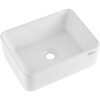 VEVOR Rechteckiges Aufsatzwaschbecken Waschbecken, 406 x 305 x 133 mm, Badezimmer-Aufsatzwaschbecken über der Theke, Keramikwaschbecken moderner Stil, für Toiletten, Hotels, Restaurants, helles Weiß