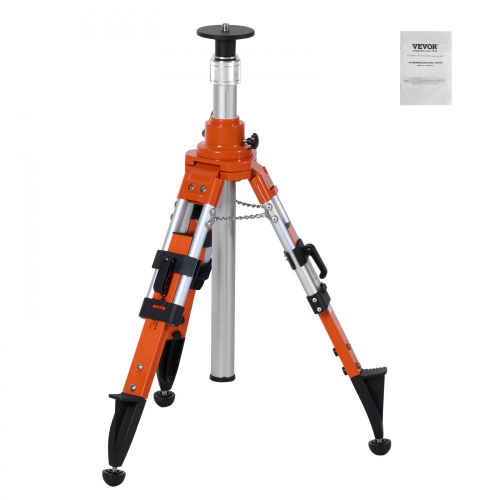 VEVOR Laser-Wasserwaagen-Stativ, 5/8"-11-Gewindehalterung, 27,16-67,71 Zoll Höhenverstellung, robustes Vermessungsstativ, mit Wasserwaage und Diffusionsbegrenzer, anhebbare, rutschfeste Füße für den Bau