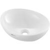 VEVOR Ovales Aufsatzwaschbecken Waschbecken, 409 x 341 x 144 mm, Badezimmer-Aufsatzwaschbecken über der Theke, Keramikwaschbecken moderner Stil, für Toiletten, Hotels, Restaurants, helles Weiß