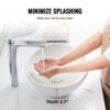 VEVOR Ovales Aufsatzwaschbecken Waschbecken, 409 x 341 x 144 mm, Badezimmer-Aufsatzwaschbecken über der Theke, Keramikwaschbecken moderner Stil, für Toiletten, Hotels, Restaurants, helles Weiß – Bild 4