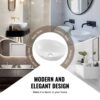 VEVOR Ovales Aufsatzwaschbecken Waschbecken, 409 x 341 x 144 mm, Badezimmer-Aufsatzwaschbecken über der Theke, Keramikwaschbecken moderner Stil, für Toiletten, Hotels, Restaurants, helles Weiß – Bild 5