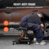 VEVOR Werkstatt Rollbrett Montagerollbrett Werkstatthocker 2 in 1 Montageliege 1016 mm lang, rollender zusammenklappbarer Mechanikerrollstuhl mit 6 Universalrädern gepolstertem Sitz, für die Garage – Bild 3