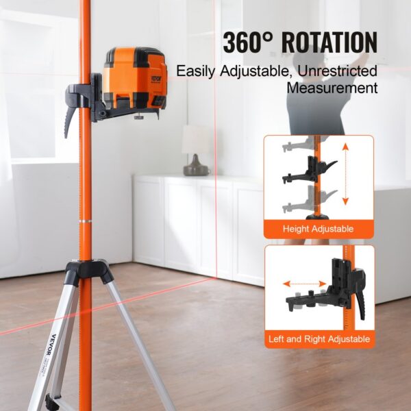 VEVOR Laser-Wasserwaagen-Stativ, 1/4"-20 & 5/8"-11 Gewindehalterung, 40,94-133,85 Zoll Höhenverstellung mit Wasserwaage und robustem Ständer, ausziehbares, leichtes Aluminium-Stativ für Laserscanner – Bild 4 VEVOR Laser-Wasserwaagen-Stativ, 1/4"-20 & 5/8"-11 Gewindehalterung, 40,94-133,85 Zoll Höhenverstellung mit Wasserwaage und robustem Ständer, ausziehbares, leichtes Aluminium-Stativ für Laserscanner – Bild 4