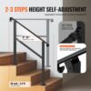VEVOR Handläufe für Außentreppen, 2–3-stufiger Treppenhandlauf & Innengeländer-Set, Geländer für Außentreppen mit Montagesatz, Handläufe für Senioren, Verandageländer & Deckhandlauf, 1016 mm, schwarz – Bild 3