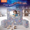 VEVOR Spielsofa Kindersofa aus 25D-Schaum Bausteine 10-teilig, Kinderspielsofa mit abnehmbarem Bezug 90 kg belastbarer Kindercouch, umwandelbares Kindersofa Spielzimmermöbel im Dunkeln Leuchten – Bild 2