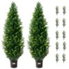 VEVOR Künstlicher Formschnittbaum aus Zeder, 121,9 cm hoch (2 Stück), mit zusätzlichen Blättern und Topf, künstliche immergrüne Kiefern-Zypressenpflanze, UV-geschütztes künstliches Grünset VEVOR Künstlicher Formschnittbaum aus Zeder, 121,9 cm hoch (2 Stück), mit zusätzlichen Blättern und Topf, künstliche immergrüne Kiefern-Zypressenpflanze, UV-geschütztes künstliches Grünset