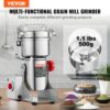 VEVOR elektrische Getreidemühle Hochgeschwindigkeits-Gewürzmühle 500 g mit 2000 W, Pulverisiermaschine aus Edelstahl, für trockene Körner Gewürze Müsli Kaffee Mais Pfeffer Schwenktyp 22 x 19 x 36 cm – Bild 2