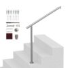 VEVOR Handläufe für Außentreppen, 80 cm Terrassengeländer-Set zur Wand- und Bodenmontage, Silber