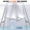 VEVOR Aerial Yoga Hängematte mit Yogarahmen 6 x 2,6 m, Weiß Yoga Swing Air Fliegen, Yoga-Schaukel Hammock Swing 250 kg Max. Tragfähigkeit, inkl. Yoga-Socken & Fußpolster, Anti-Gravity-Übungen – Bild 4