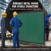 VEVOR Schweißvorhang 1,8 x 2,4m Schweißschutzvorhang aus Flammhemmendem Vinyl Schweißschutzwand mit 4 Schwenkrädern und einem 6-stufigen UV-Schutz Schweißerdecke Schweißschutz Grün – Bild 5