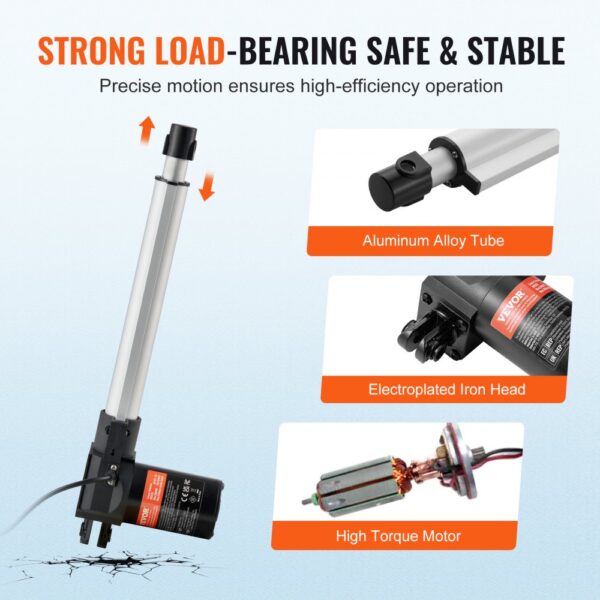 VEVOR 24V Linearaktuator-Kit 25,4cm 2,5 cm/s 99,79kg/1000N mit IP44-Schutz – Bild 5