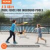 VEVOR Poolzaun, 1,21 x 14,63 m, abnehmbarer Kindersicherheits-Poolzaun, einfache DIY-Installation, Schwimmbadzaun, 340 g Teslin-PVC-Poolzaunnetz, schützt Kinder und Haustiere – Bild 2