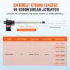 VEVOR 6000N Linear Actuator DC 12V Linearantrieb IP44 Elektrischer Linearmotor 350mm Hublänge Geräuschpegel ≤50dB Elektrische Türöffner 5mm/s Fahrgeschwindigkeit Lineartechnik Verstellantrieb – Bild 3