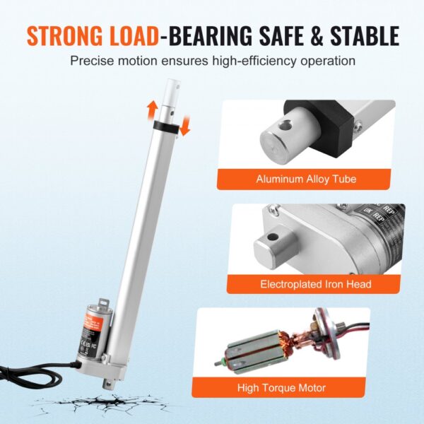 VEVOR 1000N Linear Actuator DC 12V Linearantrieb IP54 Elektrischer Linearmotor 300mm Hublänge Geräuschpegel ≤50dB Elektrische Türöffner 14mm/s Fahrgeschwindigkeit Lineartechnik Verstellantrieb – Bild 5 VEVOR 1000N Linear Actuator DC 12V Linearantrieb IP54 Elektrischer Linearmotor 300mm Hublänge Geräuschpegel ≤50dB Elektrische Türöffner 14mm/s Fahrgeschwindigkeit Lineartechnik Verstellantrieb – Bild 5