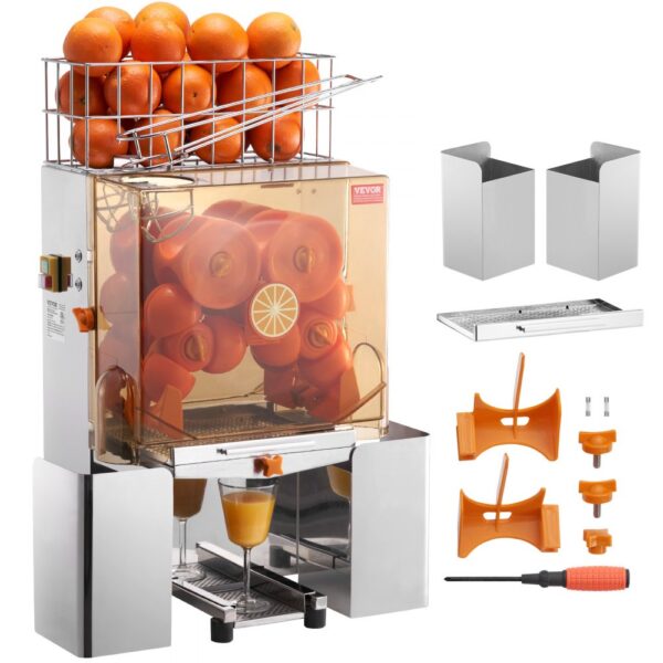 VEVOR Kommerzielle Orangenpresse Automatischer 120-W-Entsafter, Edelstahl-Orangenpresse für 20 Orangen pro Minute, mit Herausziehbarer Filterbox, PC-Abdeckung Zitruspresse Saftpresse Elektrisch VEVOR Kommerzielle Orangenpresse Automatischer 120-W-Entsafter, Edelstahl-Orangenpresse für 20 Orangen pro Minute, mit Herausziehbarer Filterbox, PC-Abdeckung Zitruspresse Saftpresse Elektrisch