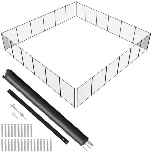 VEVOR Poolzaun, 1,21 x 21,95 m abnehmbarer Kindersicherheits-Poolzaun, einfache DIY-Installation, Schwimmbadzaun, 340 g Teslin-PVC-Poolzaunnetz, schützt Kinder und Haustiier