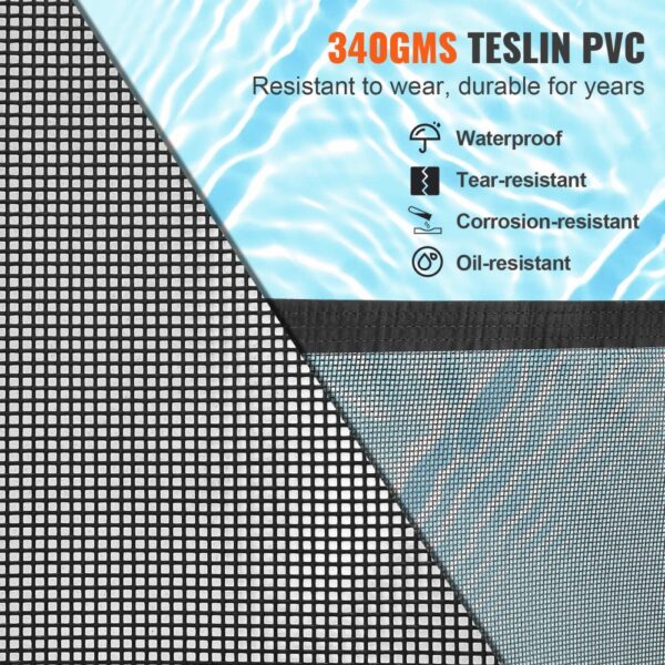 VEVOR Poolzaun, 1,21 x 21,95 m abnehmbarer Kindersicherheits-Poolzaun, einfache DIY-Installation, Schwimmbadzaun, 340 g Teslin-PVC-Poolzaunnetz, schützt Kinder und Haustiier – Bild 4