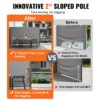 VEVOR Seitenmarkise 200 x 300 cm Seitenwandmarkise aus 180 g/m² Polyestergewebe mit PU-Beschichtung Markise einziehbarer Griff mit Federmechanismus Sichtschutz Blickschutz für Balkone Innenhöfe Grau – Bild 3