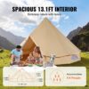 VEVOR Glockenzelt 4 x 2,5 m Jurten Zelt TC-Baumwolle und robusten Eisenstangen mit einer PVC-Bodenplane Campingzelt 6 Personen Familienzelt 8 Fenster Gruppenzelt für Outdoor-Abenteuer – Bild 4